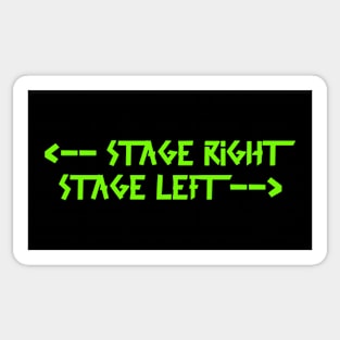 stage right  stage left Green Sticker